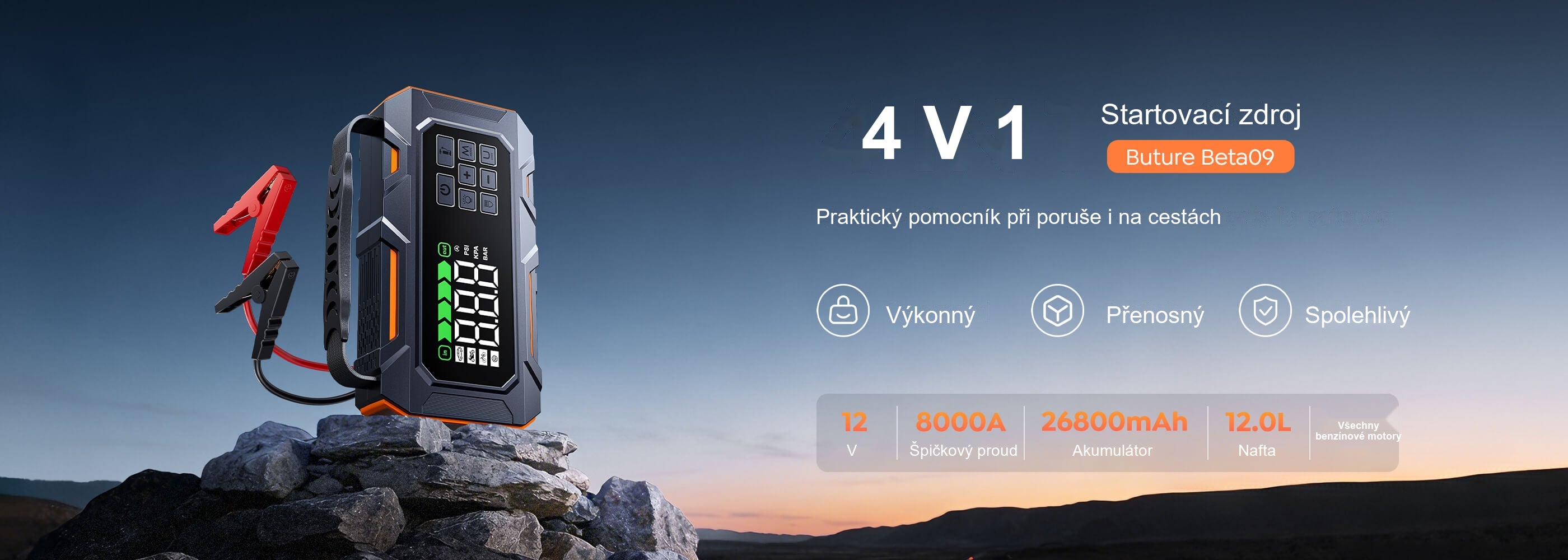 Buture Beta09 · 4 V 1 · Startovací zdroj
