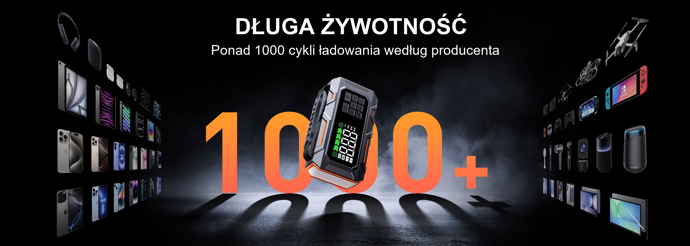 Buture Beta09 · DŁUGA ŻYWOTNOŚĆ · Ponad 1000 cykli ładowania według producenta