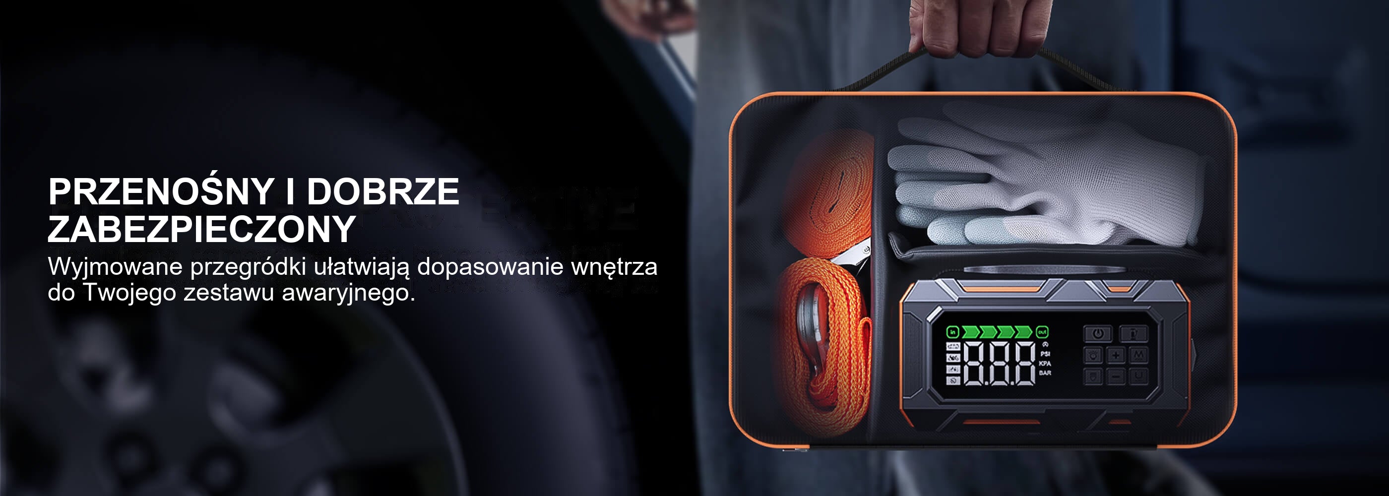 Buture Beta09 · PRZENOŚNY I DOBRZE ZABEZPIECZONY · Wyjmowane przegródki ułatwiają dopasowanie wnętrza do Twojego zestawu awaryjnego.