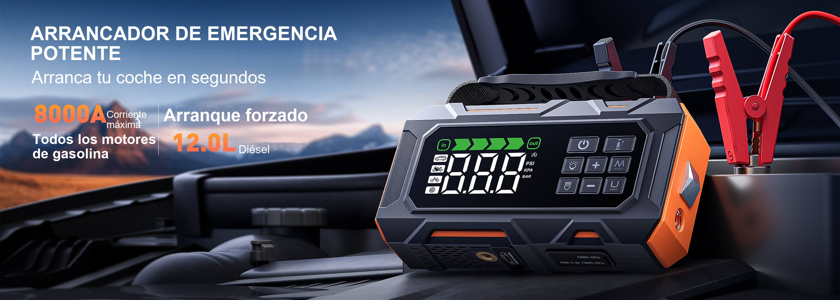 Buture Beta09 · ARRANCADOR DE EMERGENCIA POTENTE · Arranca tu coche en segundos