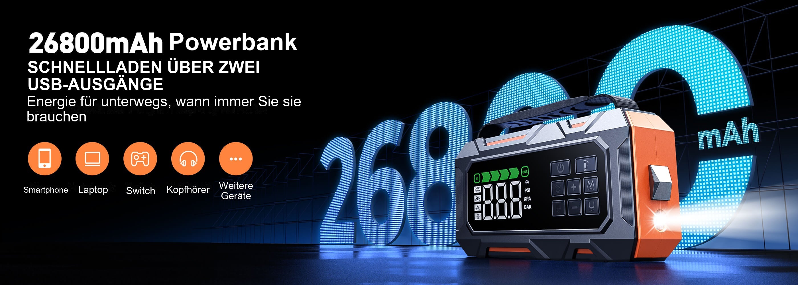 Buture Beta09 · Powerbank · SCHNELLLADEN ÜBER ZWEI USB-AUSGÄNGE