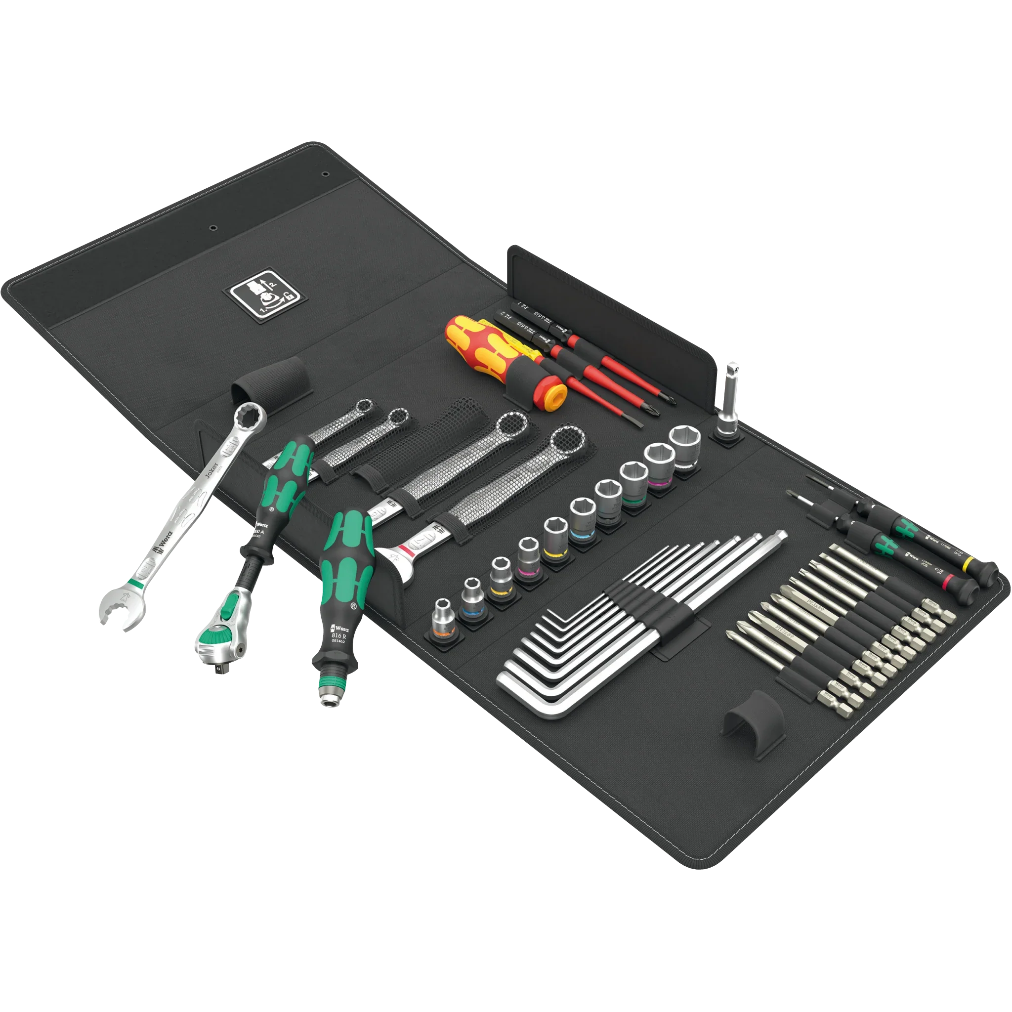 Wera Tool Rebel Haushalt Set 1 Werkzeug mit aufgeklappter Tasche
