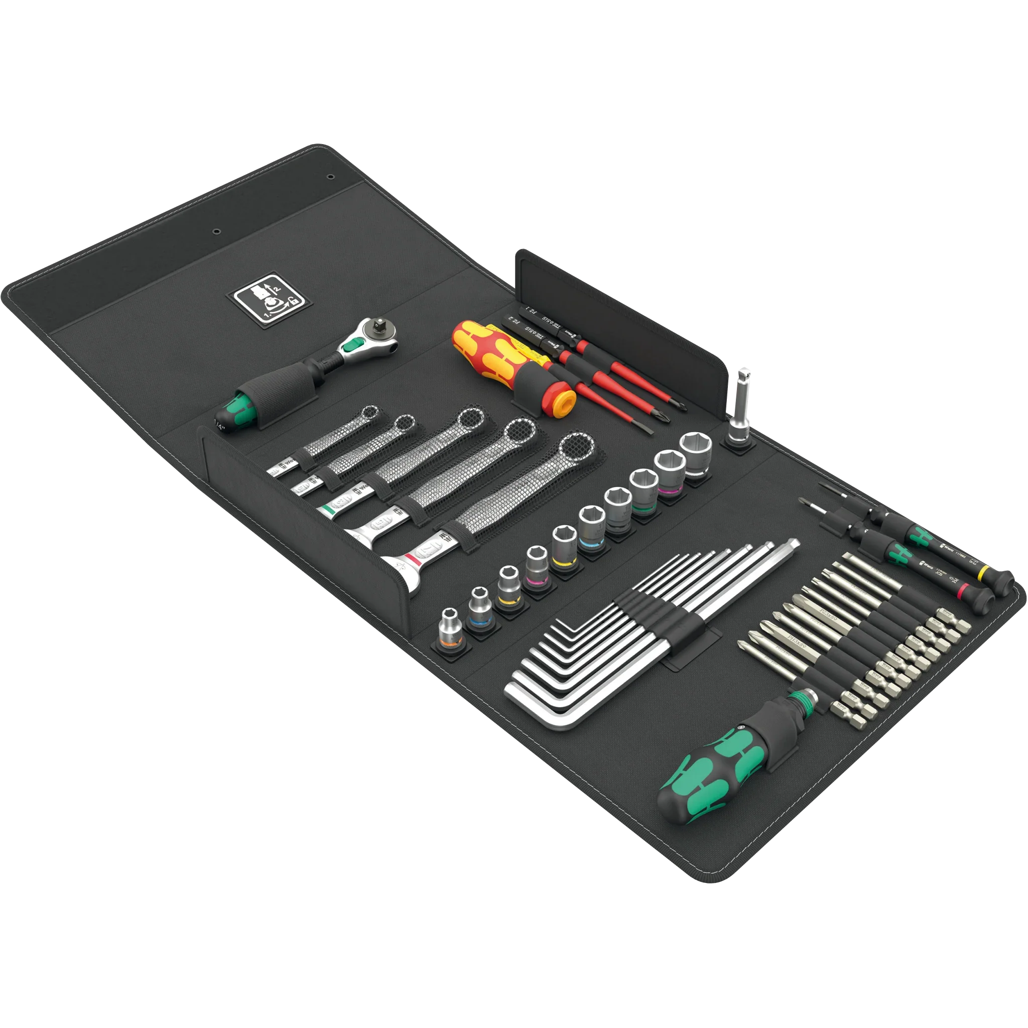Wera Tool Rebel Haushalt Set 1 Werkzeug mit aufgeklappter Tasche