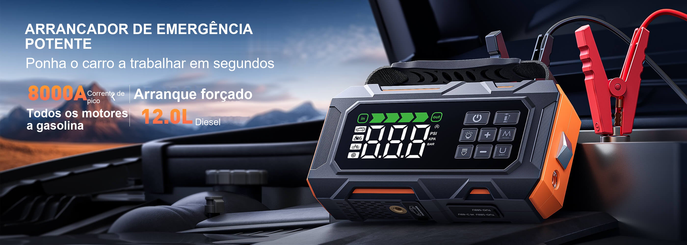 Buture Beta09 · ARRANCADOR DE EMERGÊNCIA POTENTE · Ponha o carro a trabalhar em segundos