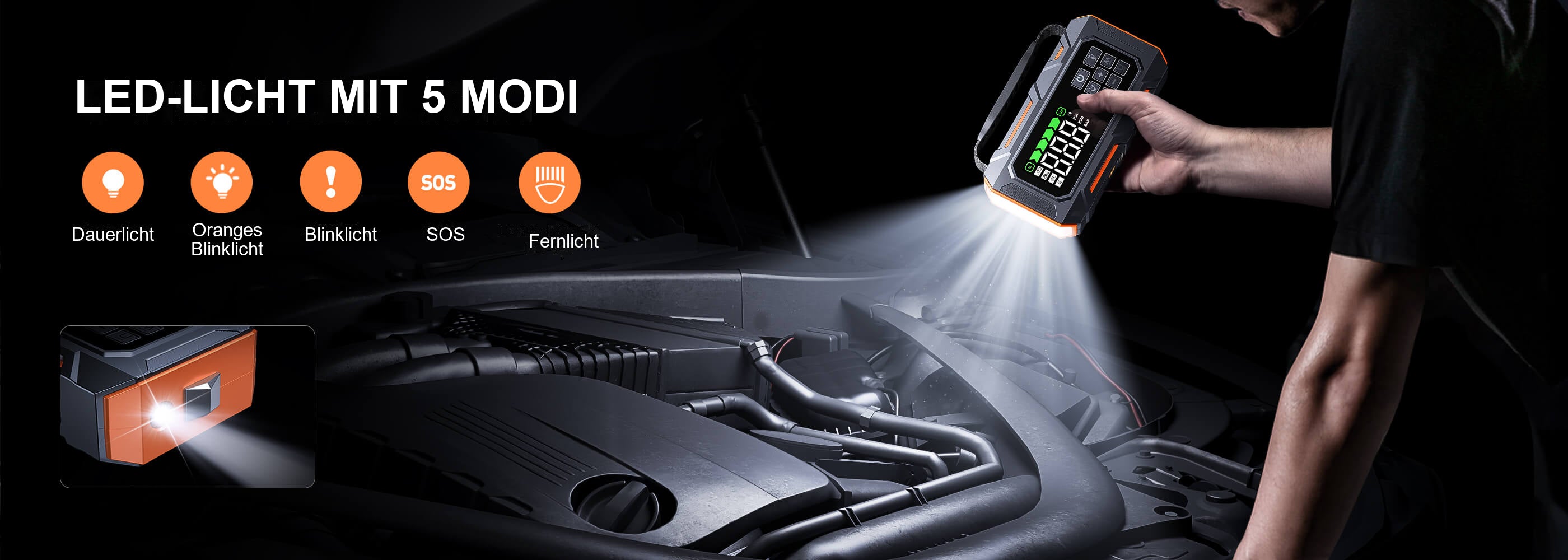 Buture Beta09 · LED-LICHT MIT 5 MODI · Dauerlicht