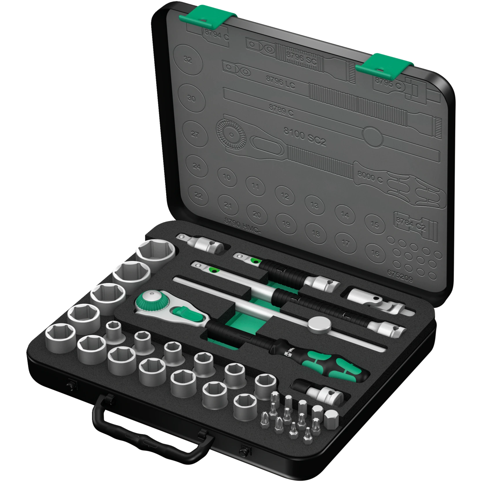 Wera 8100 SC 2 Zyklop Speed-Knarrensatz, 1/2 Zoll, 37-teilig